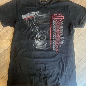 Harley-Davidson Black and Red Engine Graphic Tee